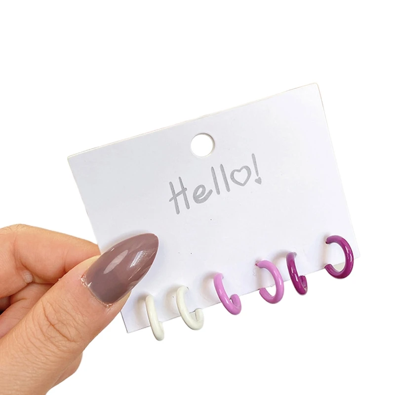 

Модные серьги-кольца с открытыми кольцами для женщин и девочек, геометрические серьги-кольца в форме буквы C, 6 шт.