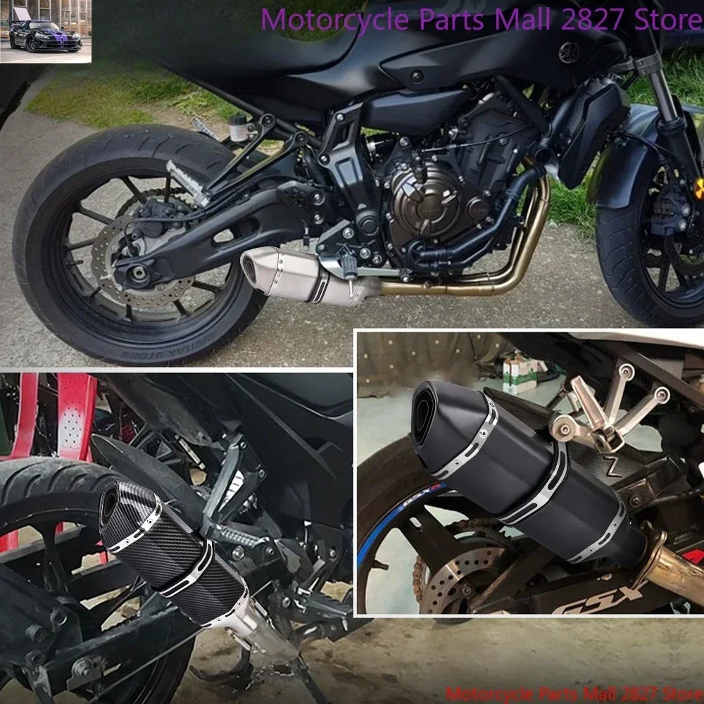 51mm Motorcycle Exhaust Muffler Pipe 250cc 350cc 600cc Escape Motorcycle Tube With DB Killer For NMAX TMAX530 MSX125 GSR600 GY6
