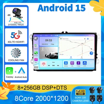 Android 15 para VW Volkswagen Skoda Octavia Golf 5 VW Touran Passat B6 Polo Tiguan coche Multimedia Radio navegación GPS CarPlay 1