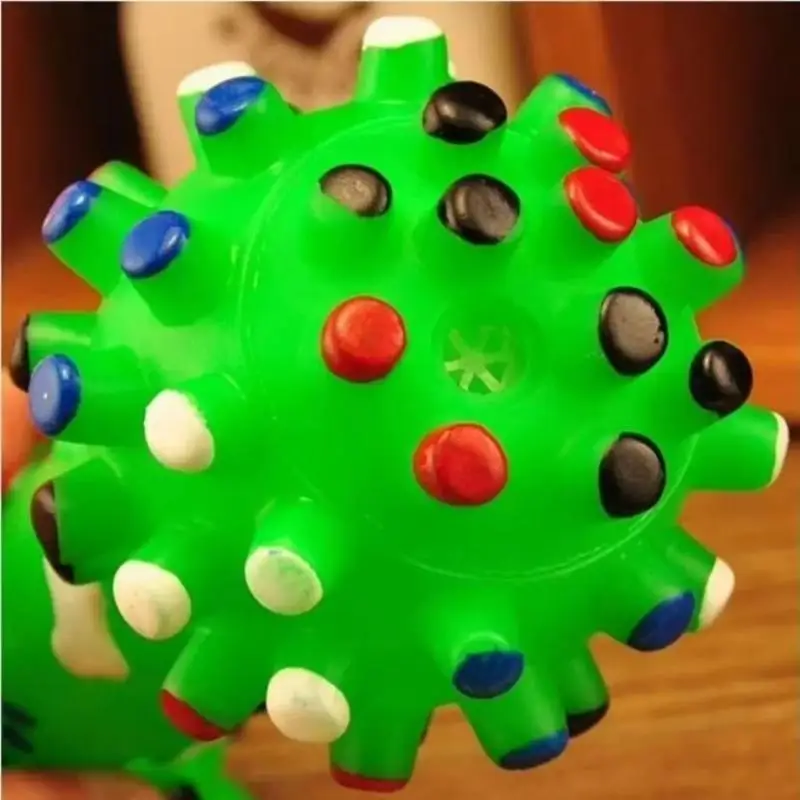 Colorful Plastic Boneses Dog Chew Toys Voice Prick Ball Dumbbell Dog Toy Grinding Teeth Interactive Dog Training Dog Cat Toy