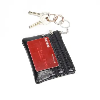 PU Leather Money Coin Purse 2024 New with Key Ring Waterproof Pocket Purse Zipper Wear-resistant Credit Card Holoder Male 3