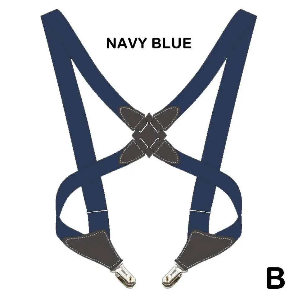 Olata Bretelle Sottili Unisex A Forma Di Y, Elastiche, Con Clip A Moschettone 2 5 Cm Blu Scuro 105685131