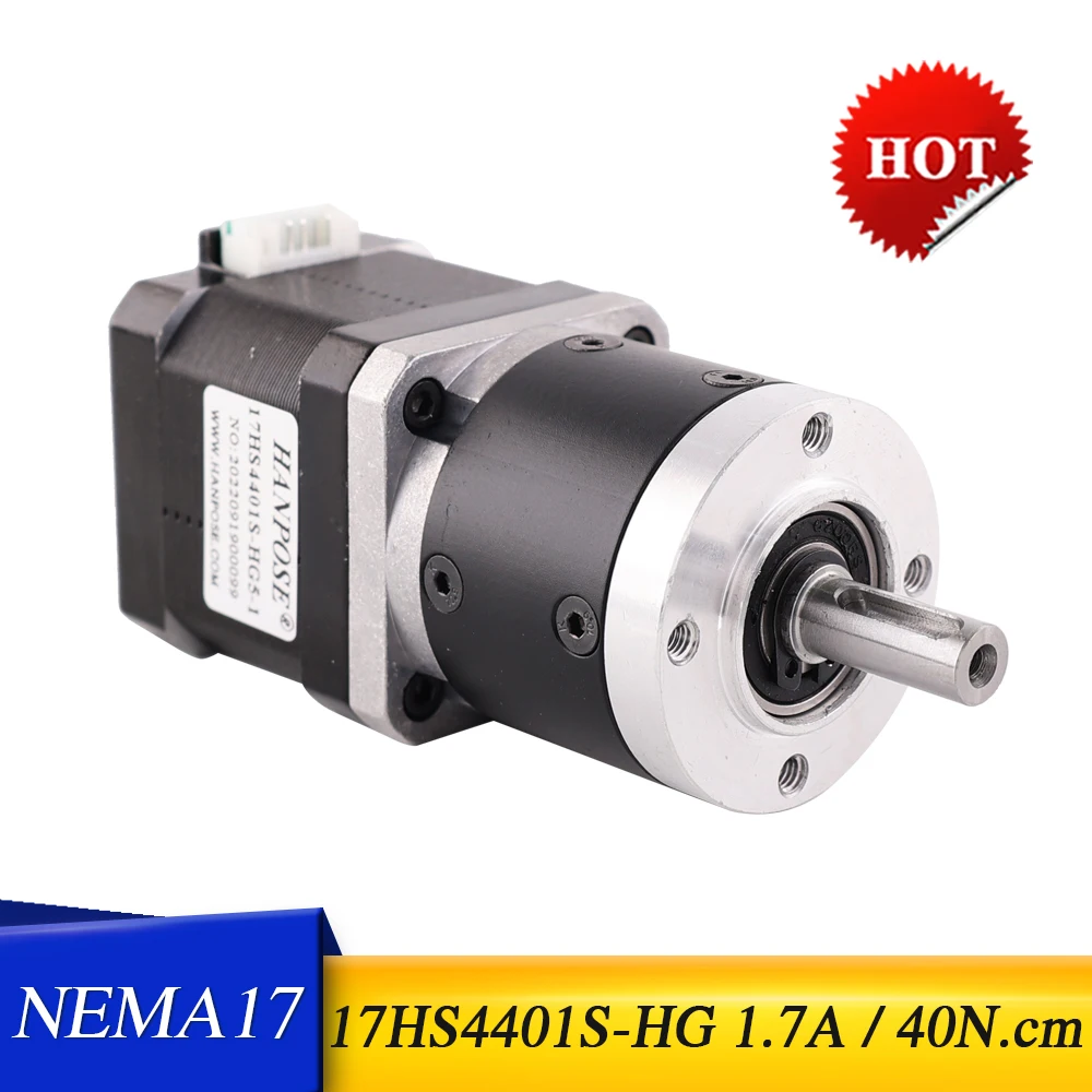 

40N.cm High Precision Gear Motor 1.7A 17HS4401S-HG Planetary Gearbox Reduction Ratio HG 5-1 20-1 Nema17 Gear Stepper Motor