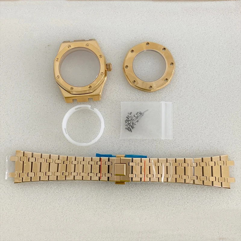 

Golden NH35 Watch Cases Sapphire Crystal Glass Fits Seiko NH35 NH36 4R 7S26 Movements Transparent Case Back Watch Repair Replace