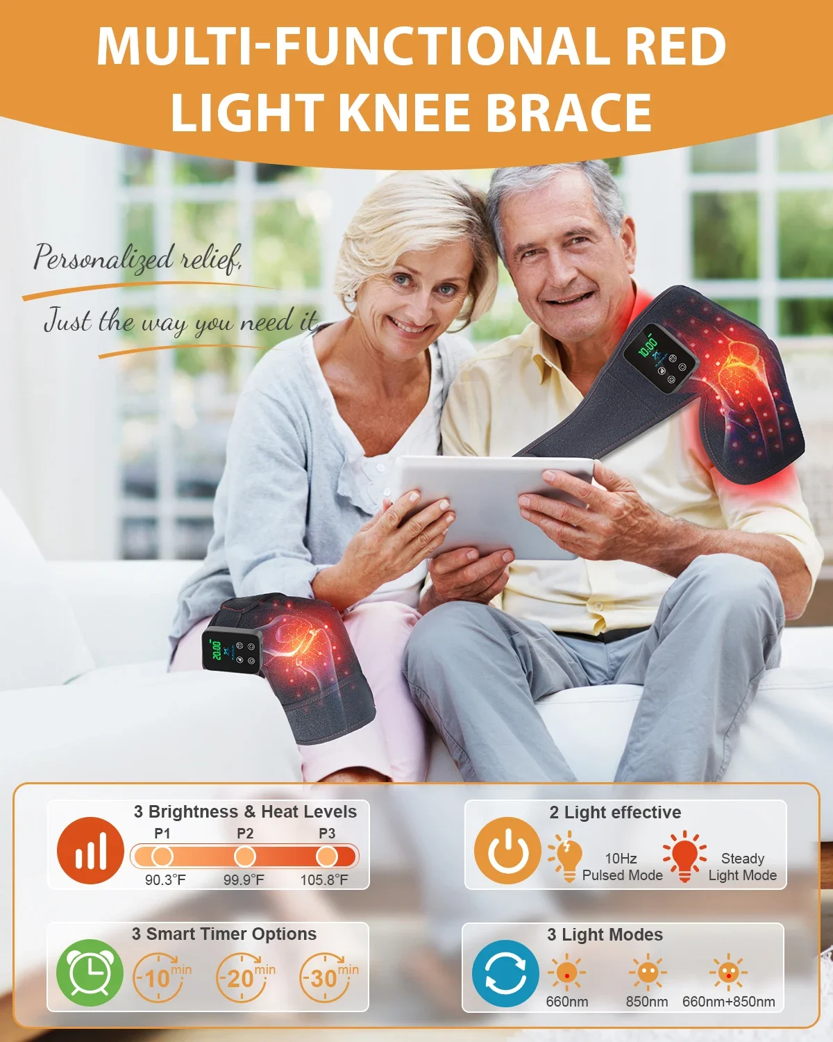 Astarexin 660nm + 850nm Red Light Therapy Knee Wrap
