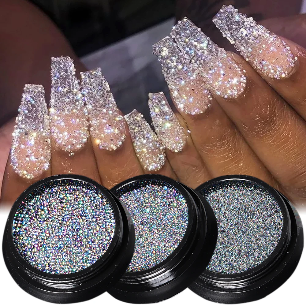 Reflective Caviar Crystals For Nails Micro Pixie Beads Nail Art