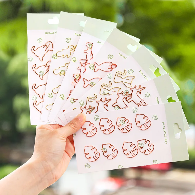 

28Set/lot Cartoon Animal Bookmark Cute Dog Cat Metal Paper Clip Bookmark For Books School Office Supplies Kawaii Stationery gift