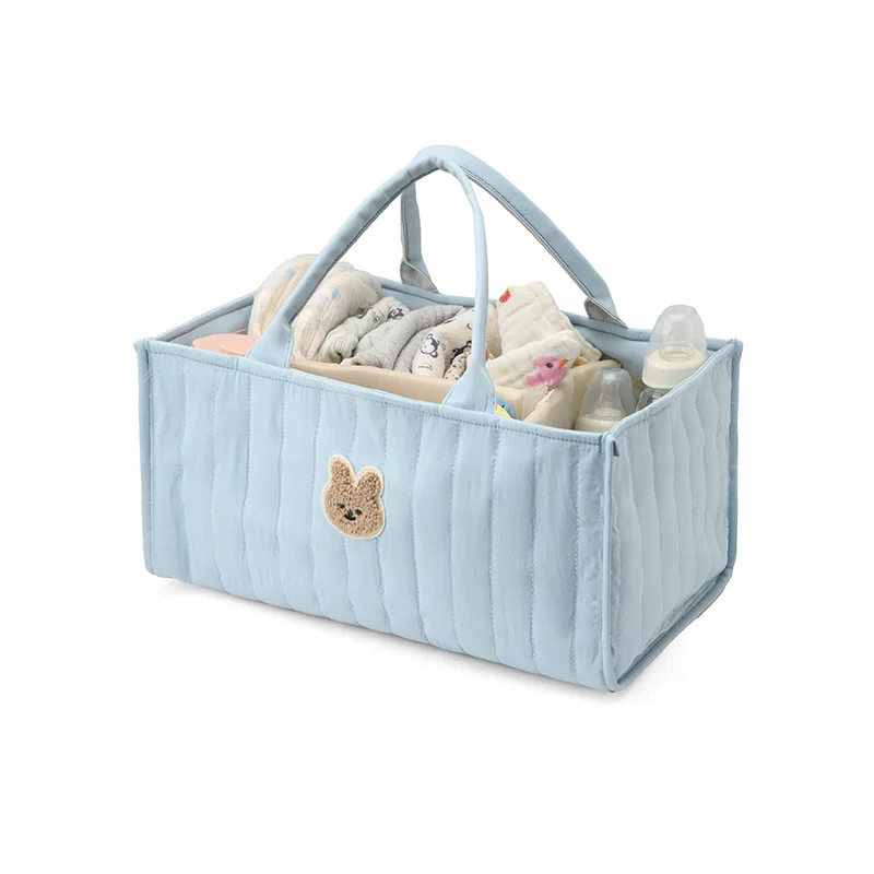 Diaper Storage Bag, Durable Polyester Multi-Compartment Organizer, Portable Lightweight with Cute Bear Design Portable Storage - 2