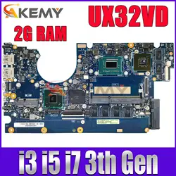 UX32VD Mainboard For ASUS Zenbook BX32VD UX32A UX32V UX32 Laptop Motherboard I3 I5 I7 3TH Gen CPU 2GB/RAM UMA/GT620M