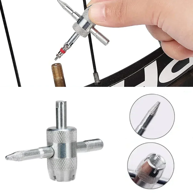 Four-in-One Tyre Valve Core Wrench and Screwdriver Tool