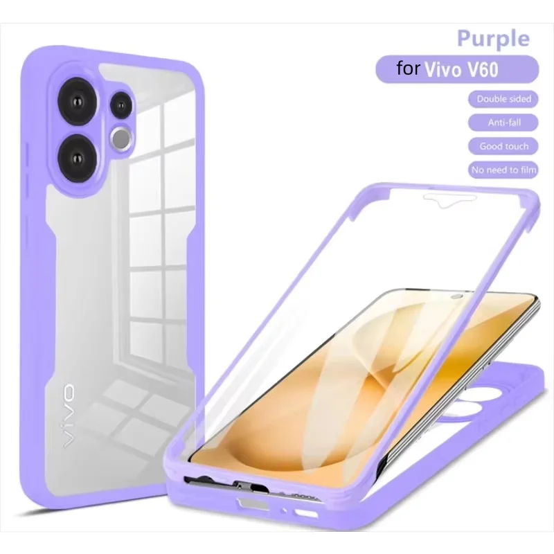 Enhanced Dual Layer Clear Case – 360° Full Body Shockproof Acrylic+TPU Cover