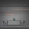 Customized 3m Length Solid Wood LED long Hang Lamp industrial style office bar Kitchen living room Alloy Pendant Light 1