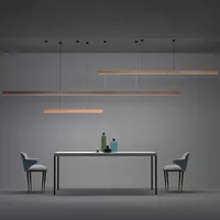Customized 3m Length Solid Wood LED long Hang Lamp industrial style office bar Kitchen living room Alloy Pendant Light 1