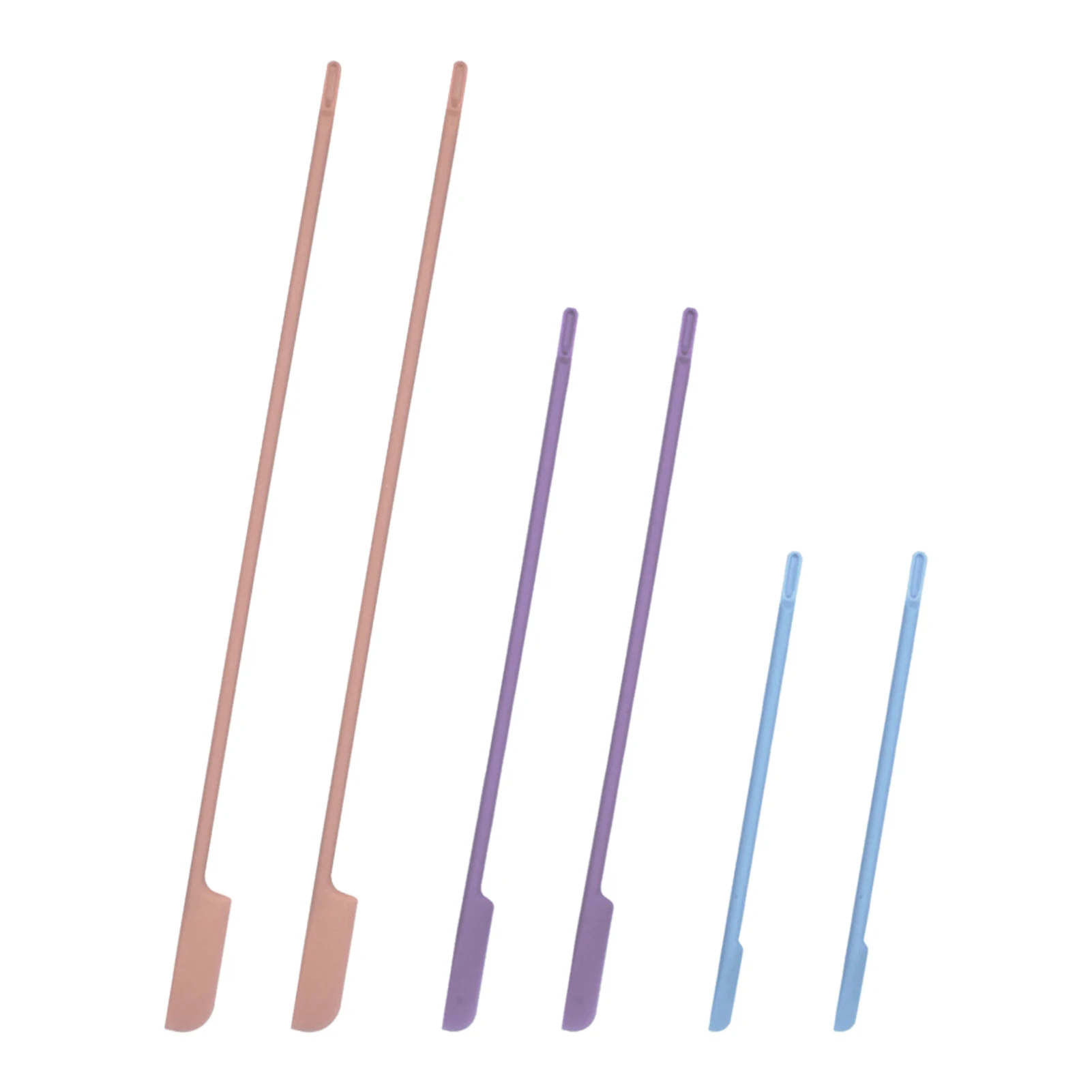 

6pcs 3 Sizes Multifunctional Easy Clean Last Drop Scraper Kitchen Tool Makeup Brush Silicone Spatula Cooking Jar Home Flexible