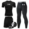N-Print Rashguard Men Sportswear Compression Suits Quick Dry Gym Fitness Running Tracksuits Men T Shirts+Shorts 3 Pieces Sets 1