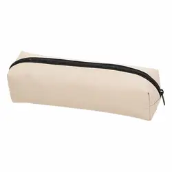 Solid Color Portable Pencil Case and Stationery Organizer (Beige)