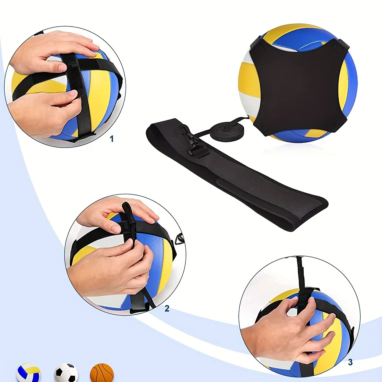 Volleyball Training Equipment Aid-Solo Volleyball Trainer Kit to Serve & Spike Like A Pro-Fits 20-46 Waists, Reinforced Cord volleyball trainer