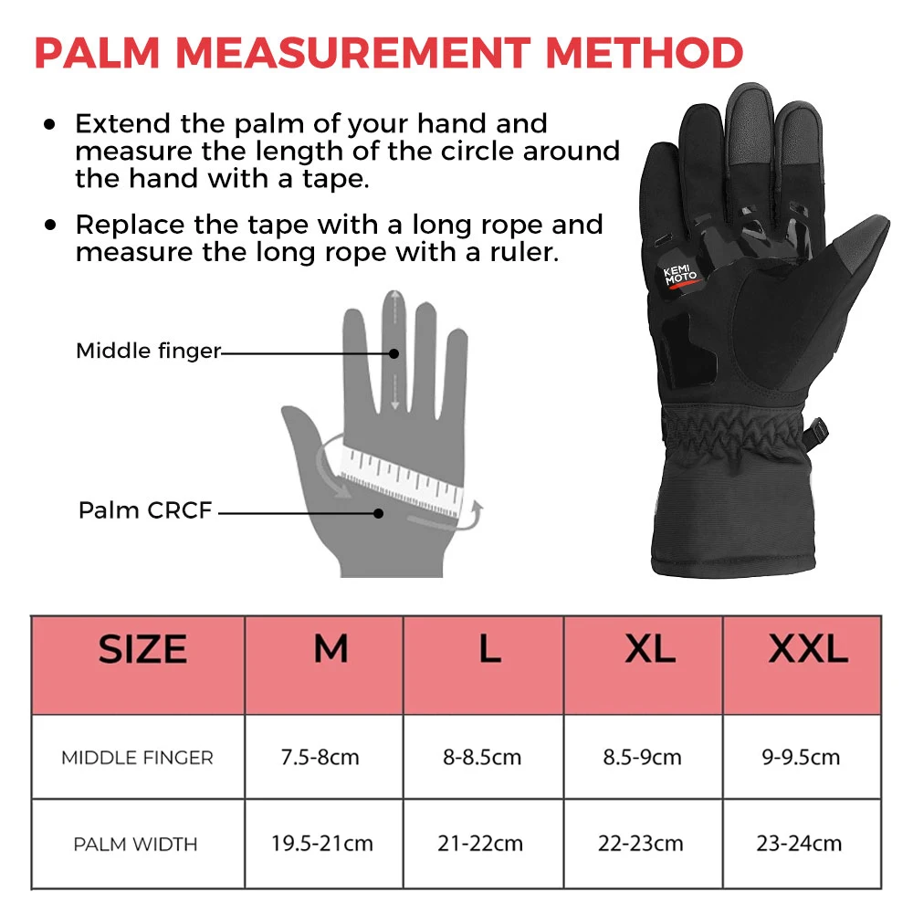 Dropshipping CE Motorcycle Gloves Winter Black Red