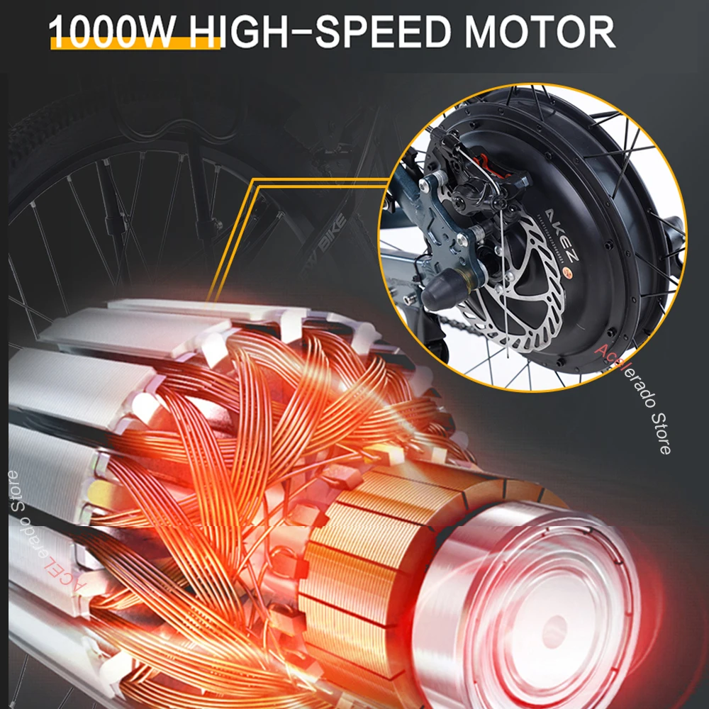 Фото EU Stock 1000W моторные электрические велосипеды для взрослых мужчин 29 ''Электрический горный велосипед E Bikes с 48V 13Ah съемной батареей №3