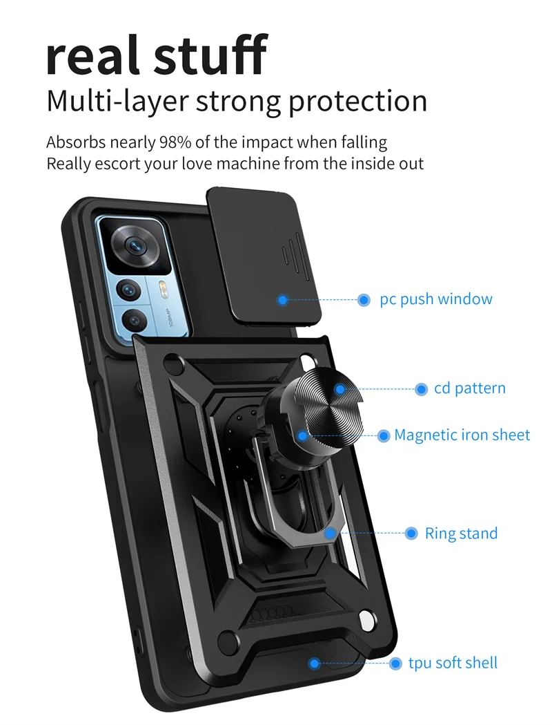 for xiaomi 12t case car magnetic ring holder armor phone cases for xiomi 12tpro mi12t mi 12 t pro xiaomi12t stand back cover 5
