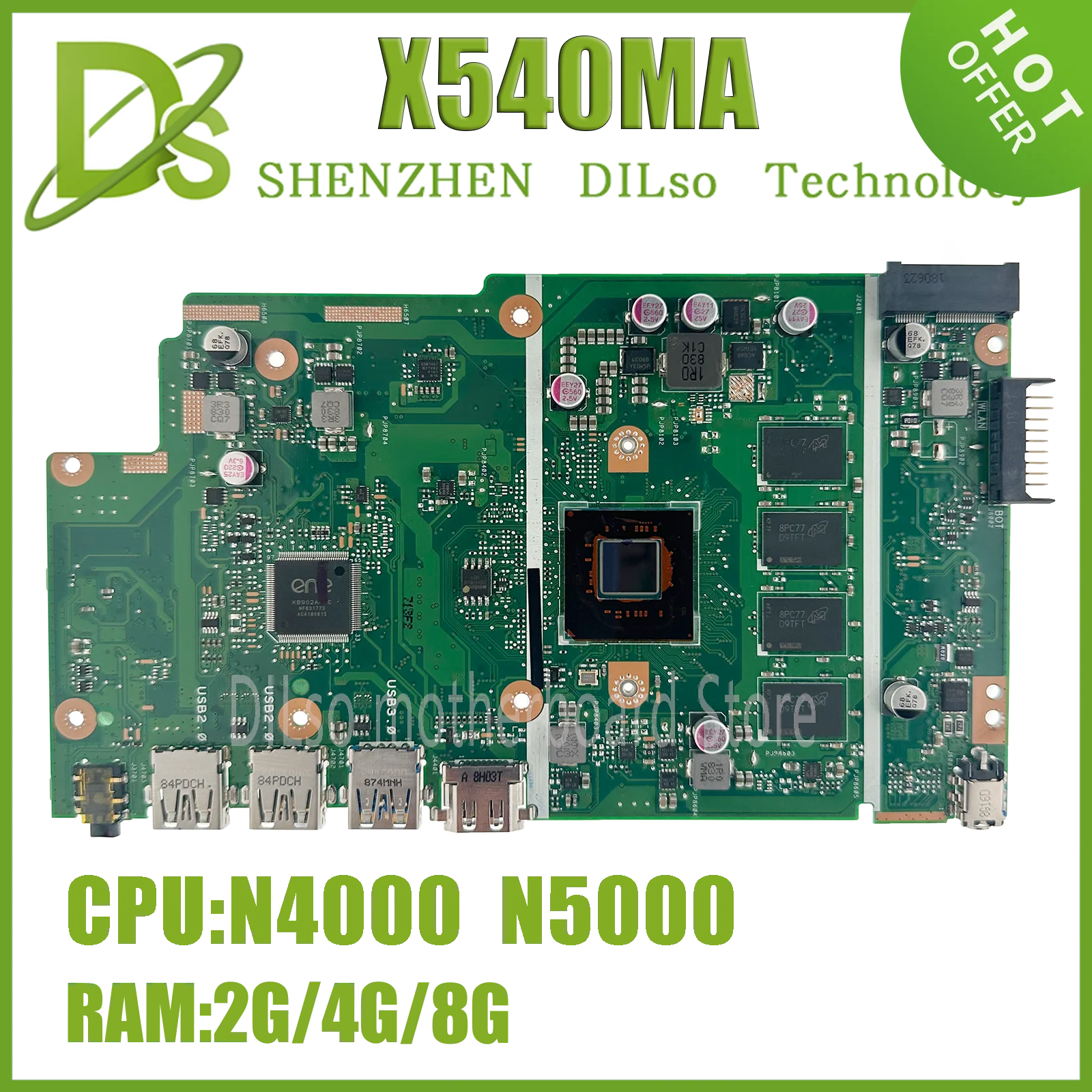 KEFU X540MA Notebook Mainboard W/N4000 N5000 RAM-2GB/4GB/8GB