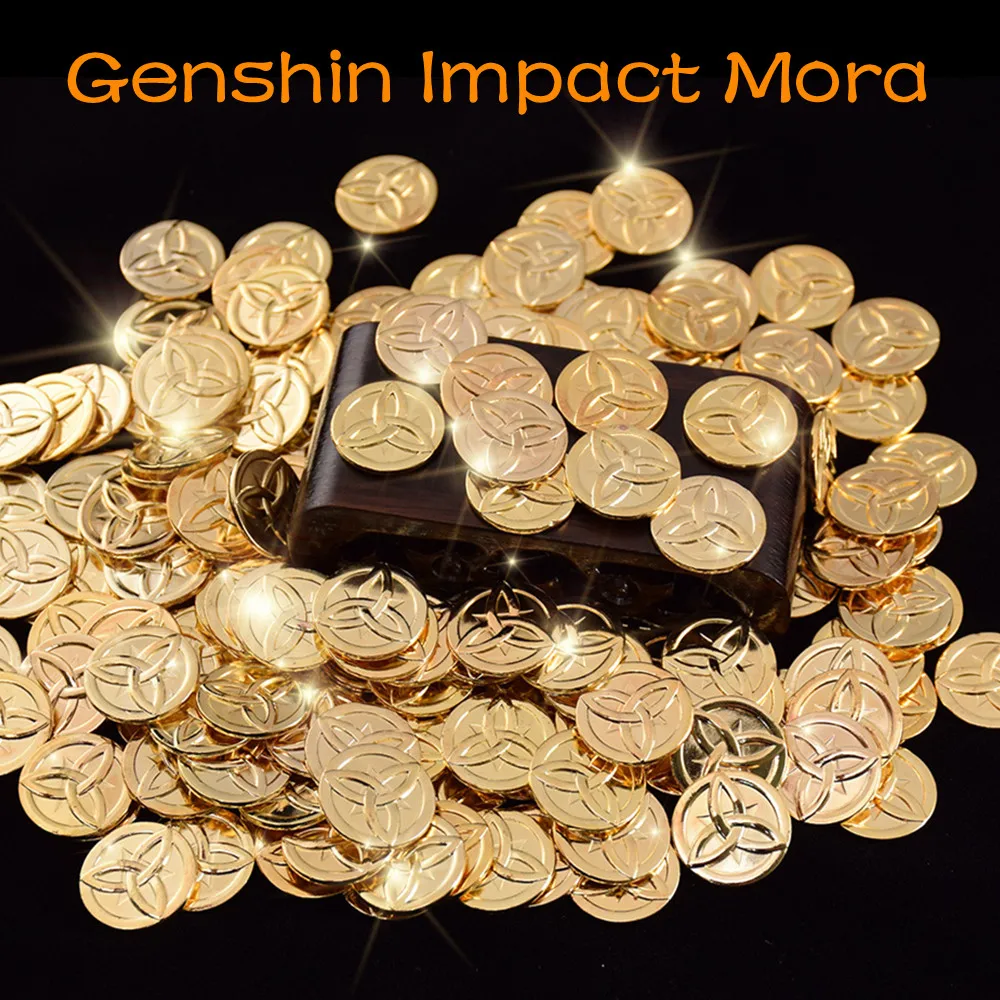 Commemorative coin 10-30Pcs Genshin Impact Mora Metal Zinc Alloy Gold Coins Game Coins Collection Morax Cosplay Props Accessories