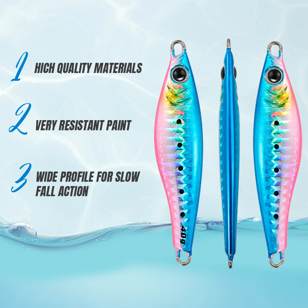 Fishing lure JIGGING PRO 20g 30g 40g 60g JUGULO Wide Casting Jig Slow Fall Shore Jigging UV Coating Metal Jig