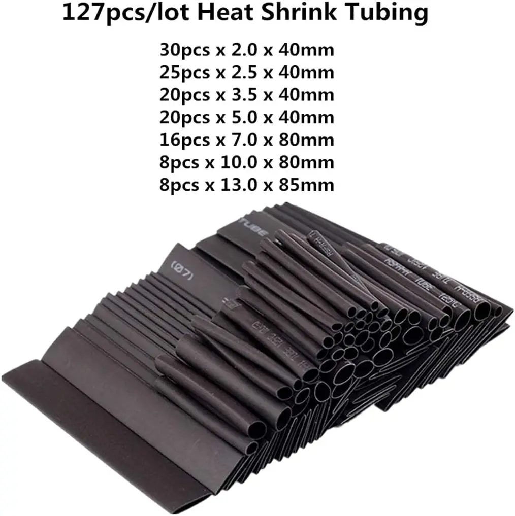 Heat Shrink Tubing Kit 127/164 Pcs Marine Grade Heat Shrink Wrap 2:1 Ratio Adhesive Lined Industrial Tube heat shrink tubing