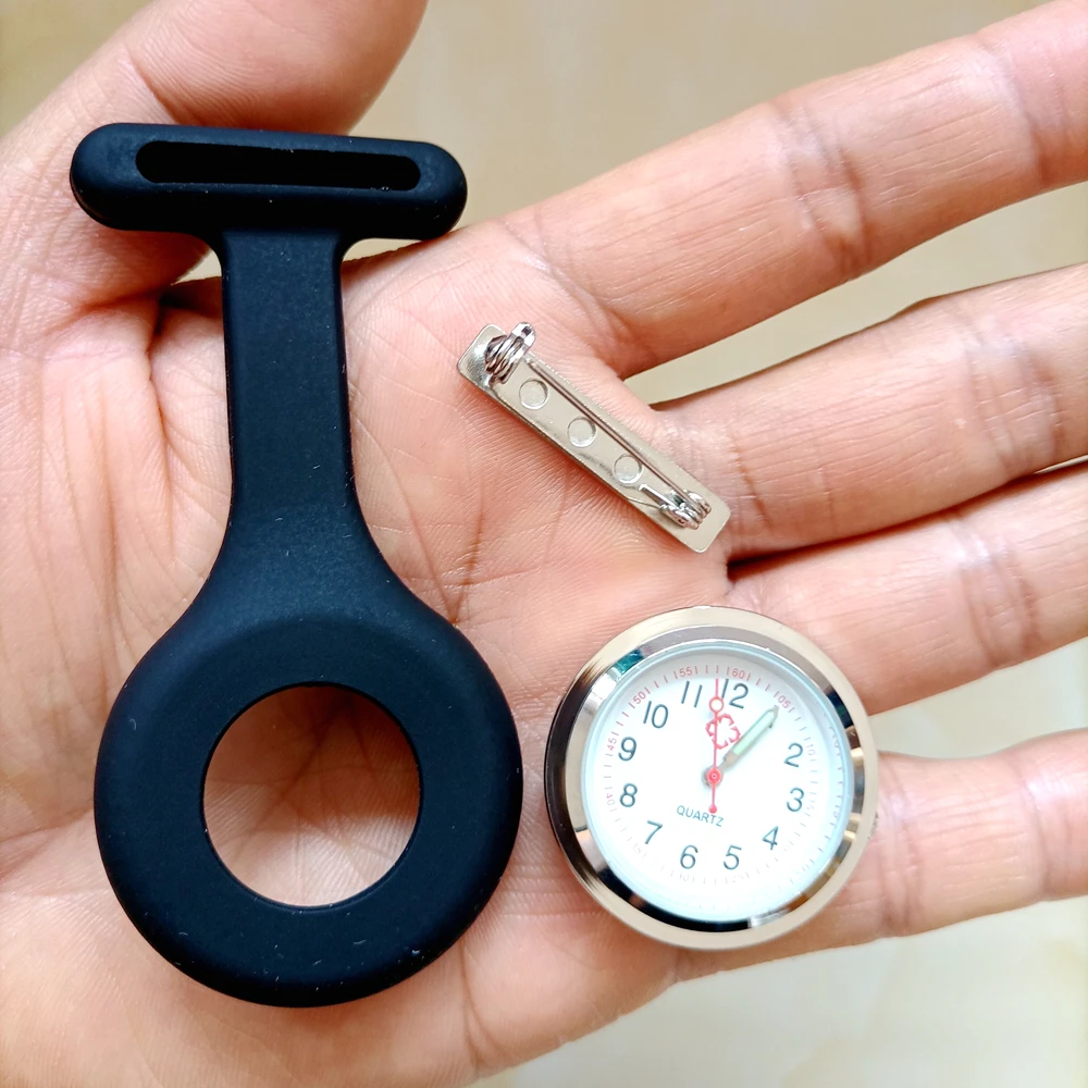 Unisex Nurse Doctor Solid Silicone FOB Pocket Watches Medical Brooch Pins Pendant Gift Clock,medical brooch pins