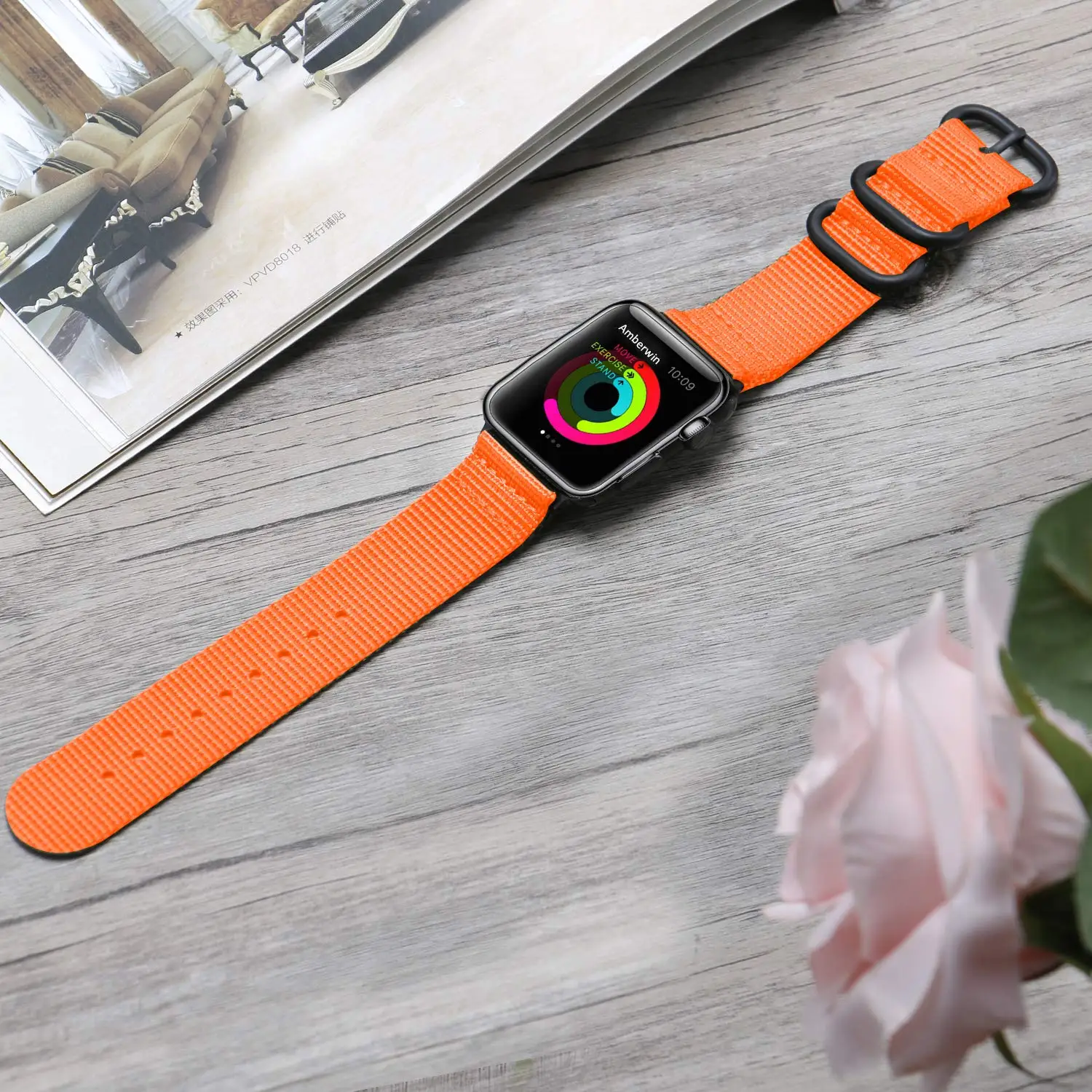 Ремешок нейлоновый для apple watch band 44 мм 40 45 41 38 42 | Наручные часы