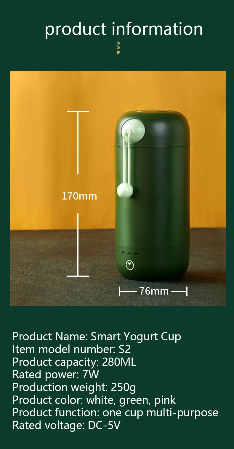 Mini aparat de iaurt de uz casnic DIY automat pentru iaurt, instrumente de bucătărie, aparate din oțel inoxidabil, reglare cu 3 viteze_voghion.com