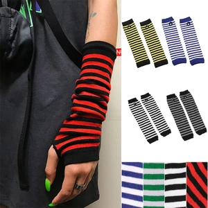 Women Half Finger Gloves Knitted Long Sleeves Wrist Arm Sleeves Summer for Sun UV for Protection Soft Knitted Arm Covers