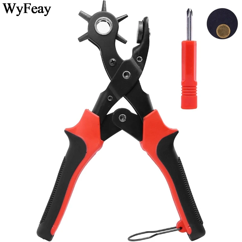 Revolving Leather Punch Plier Punch Hole Tool Puncher Belt Saddle Watch Bands Strap Shoe Fabric Paper working Leathercraft