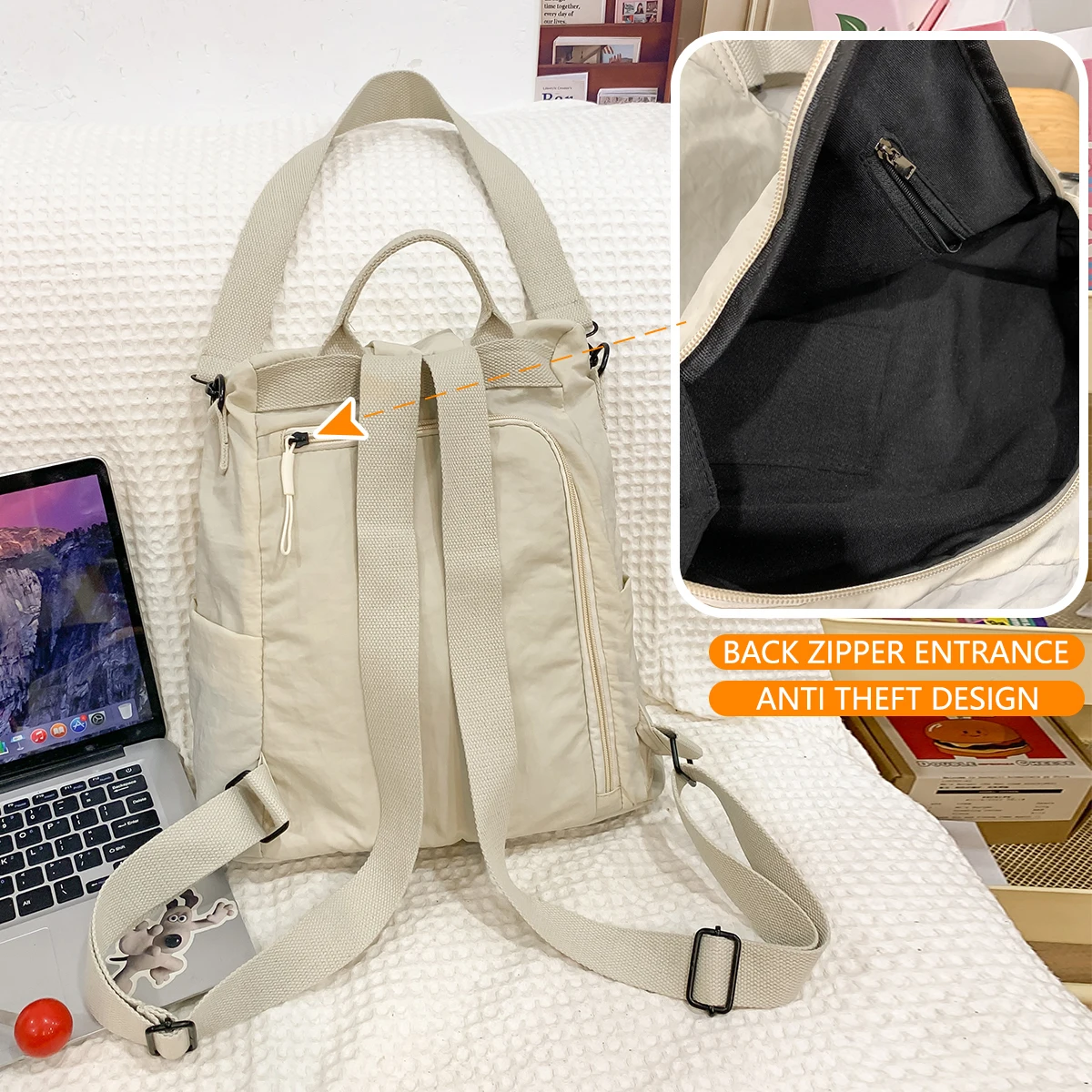 Outdoor Travel Backpack for Women 2025 New College Student Bag Large Capacity Versatile Lightweight Backpack Multi-Functional Daily Work Clothing Shopping Travel Play