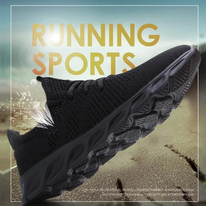 Fujeak Men's Running Shoes Non-slip Knitting Mesh Breathable Shoes Men Sneakers Male Casual Jogging Men Sport Shoes Zapatos 2