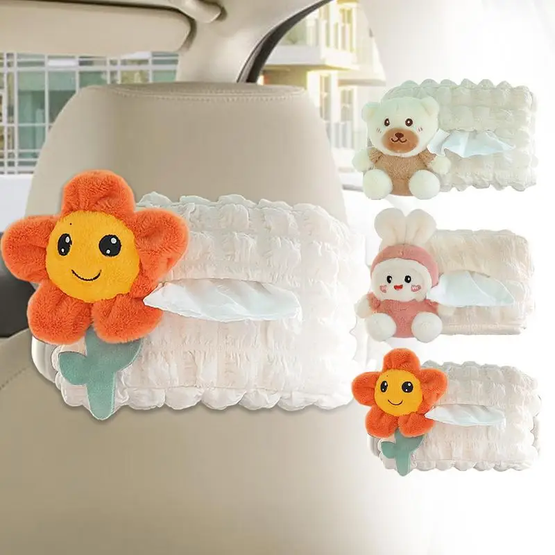 

Car Hanging Creative Cartoon Cute Car Tissue Bag Multifunction Portable Cotton Car Tissue Holder For Car Napkin Paper Organizer