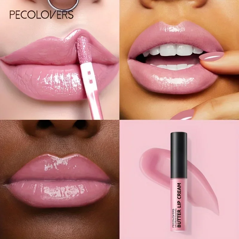 1PC Butter Silky Lip Gloss Hydrating Liquid Lipstick Pink Red Tones Long Lasting Lipgloss 3