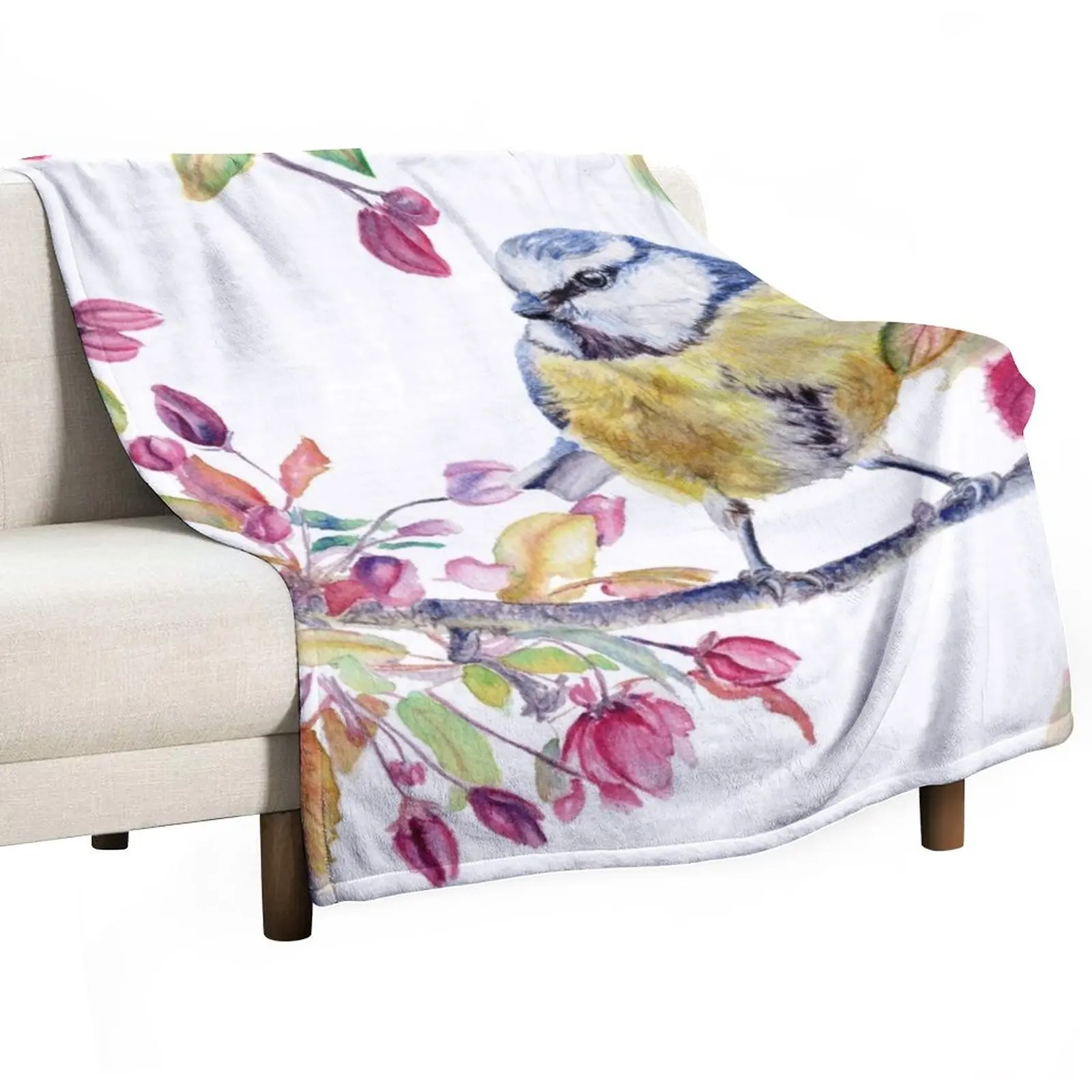 

Springtime Bird Throw Blanket Softest Blanket Sofa Throw Blanket Tourist Blanket