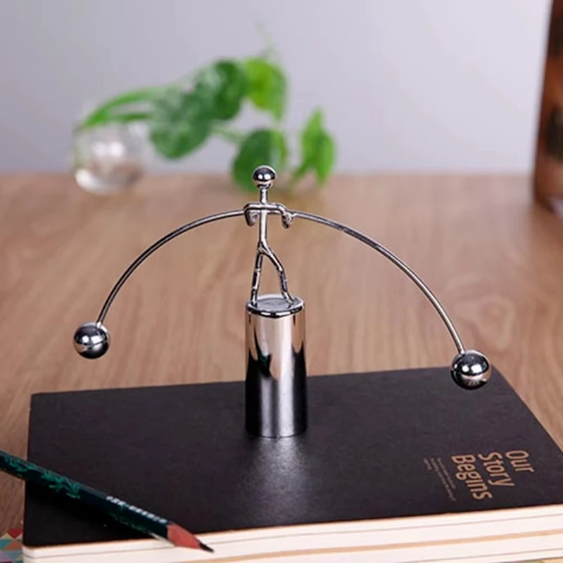 1PC Physics Balancing Tumbler Decompressive Toy Stainless Steel Balance Ball Weightlifter Kinetic Art Home Decor Drop Shipping
