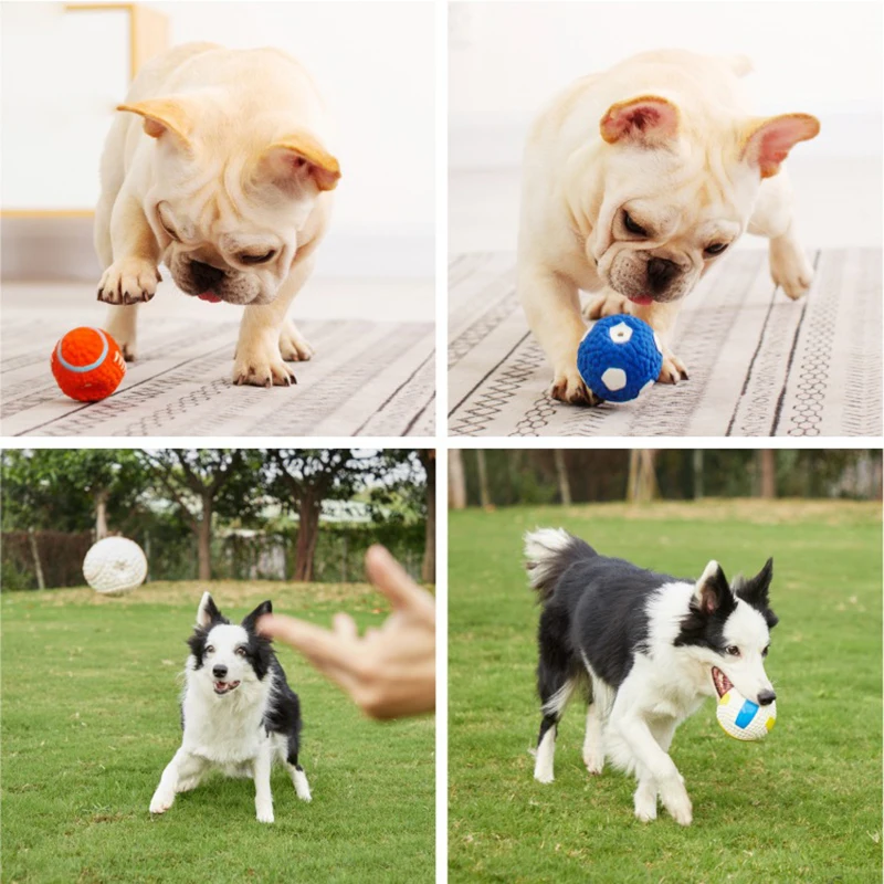 Pet Interactive Dog Toys for Small Medium Large Dogs Cat Teeth Cleaning Improve IQ Squeak Ball Toys Chihuahua Bulldog Supplies 6