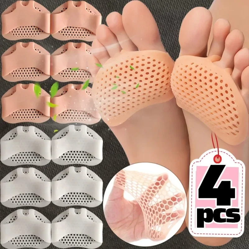 2/4pcs Silicone Forefoot Metatarsal Pads Pain Relief Orthotics Foot Massage Anti-Slip Protector Elastic Cushion Foot Care Tool