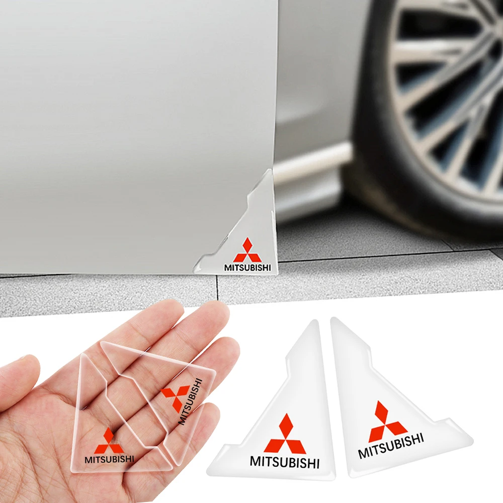 자동차 도어 코너 보호 데칼 스티커 액세서리 미쓰비시 아웃랜더 랜서 10 9 ASX Eclipse L200 Pajero 용 자동차 스타일링