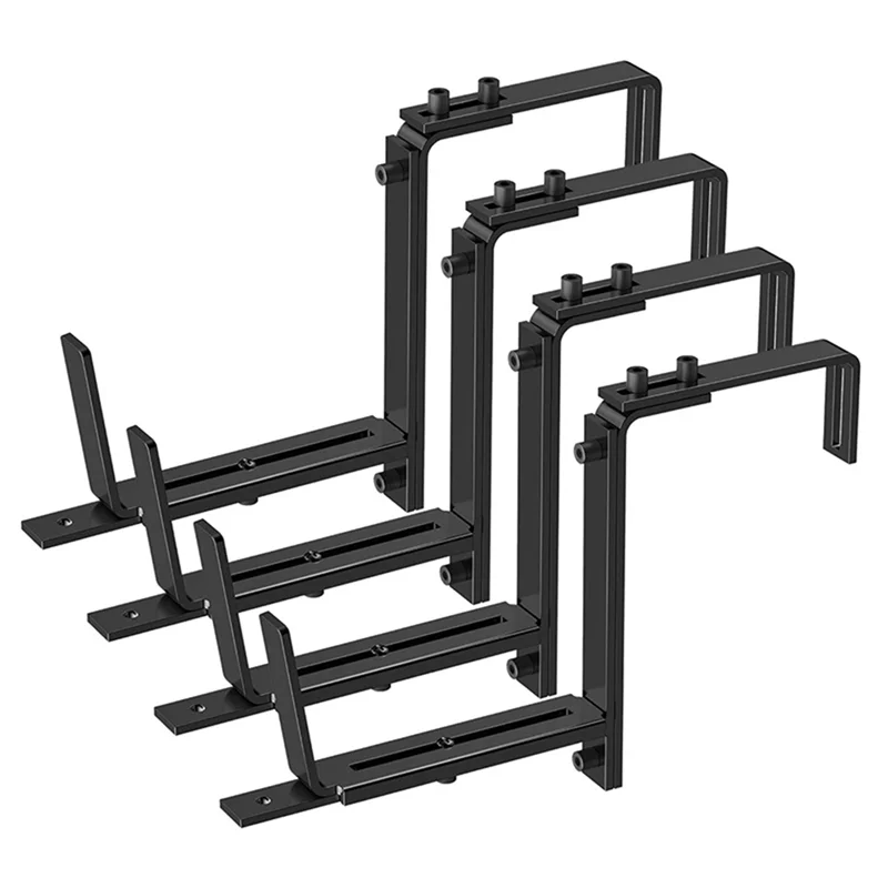 AAAN-Adjustable Planter Box Bracket (6 To 12.5 Inches) For Flower Box Holders, Window Boxes Plantershooks, Wall