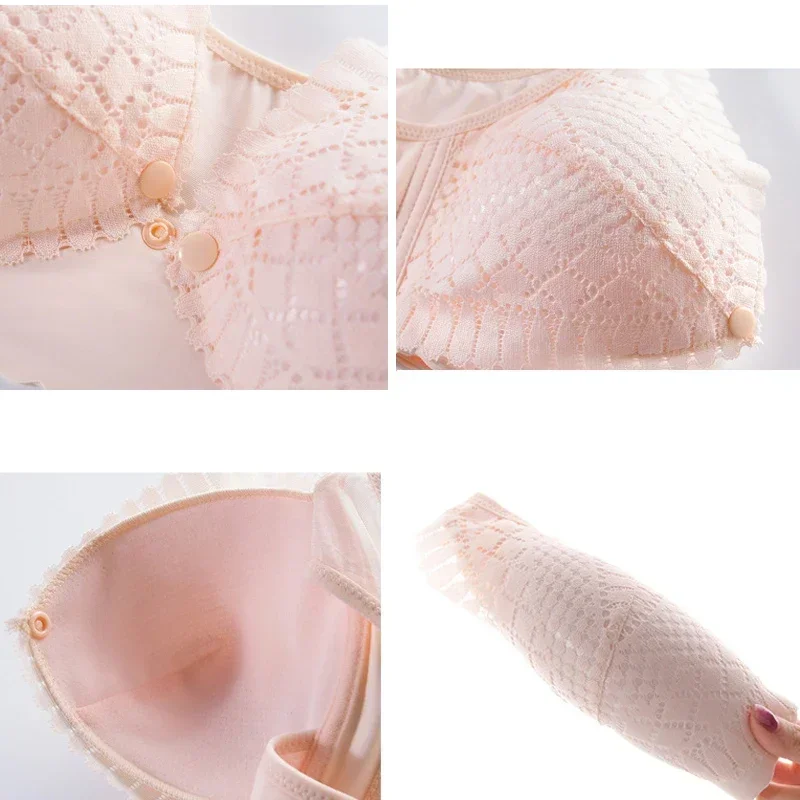 Front Button Maternity Nursing Bra Adjustable Gathered Underwear Comfortable Breastfeeding Bra for Feeding Pregnant Women Clothe 4