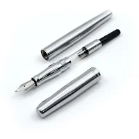 Duke 209 Luxury Black and Silver 0.8mm Curved Tip Calligraphy Pen Metal Steel Inking Pens with Original Gift Box Free Shipping 1
