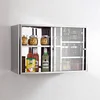 Popular stainless steel wall mounted kitchen  glass door cabinet 2