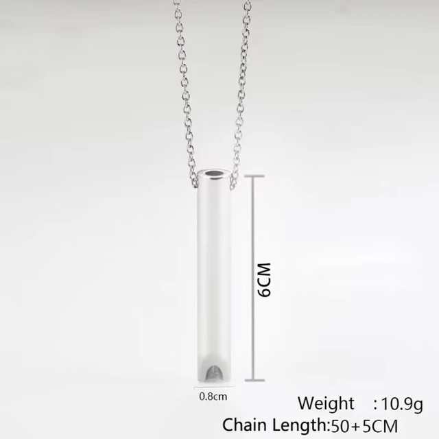 Collana Anti Ansia Per Respirazione Consapevole - Acciaio Inox Nero, 60 Cm