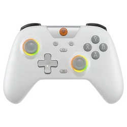 Enhanced Wireless Bluetooth Gaming Controller with RGB Lighting and Hall Effect Technology (White)