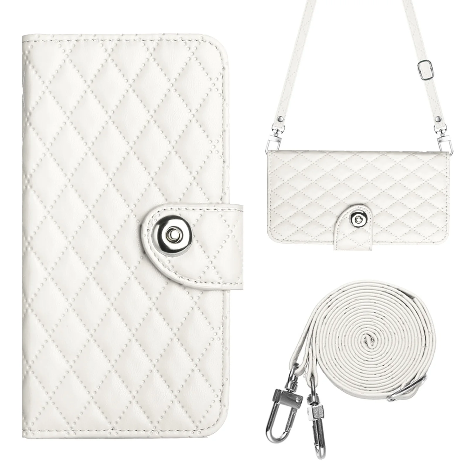 Leather Phone Case Wallet with Shoulder Crossbody Strap