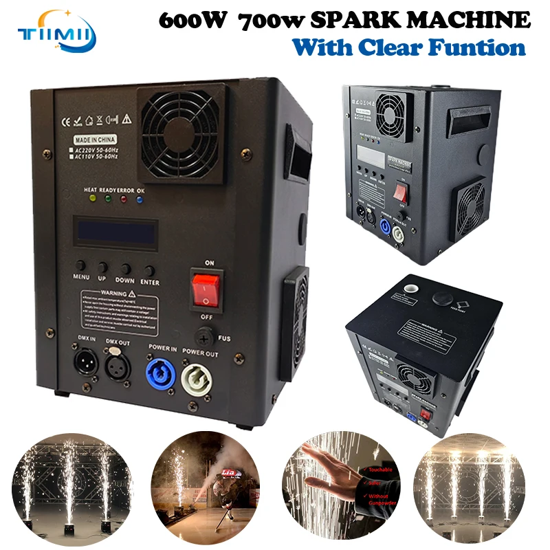 1 ~ 10Pcs 600W 700W Cold Sparkler Machine Flightcase Ti Powder Clear Firework Dmx Remote Control Spark Fountain Sparkular Dj